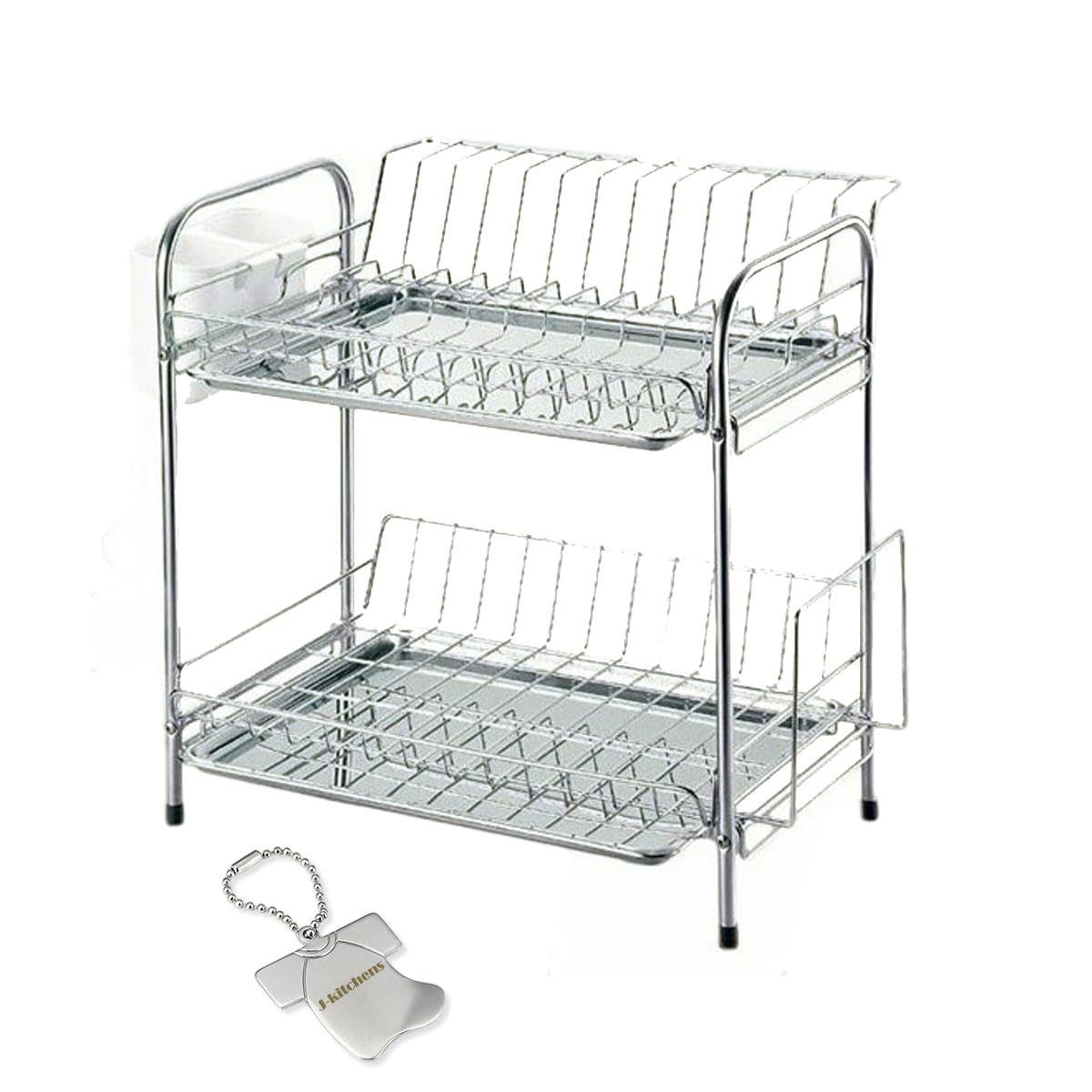 J－kitchens 水切りラック 錆びにくい ステンレス製 二段式 バスケット オリジナルタグ付き