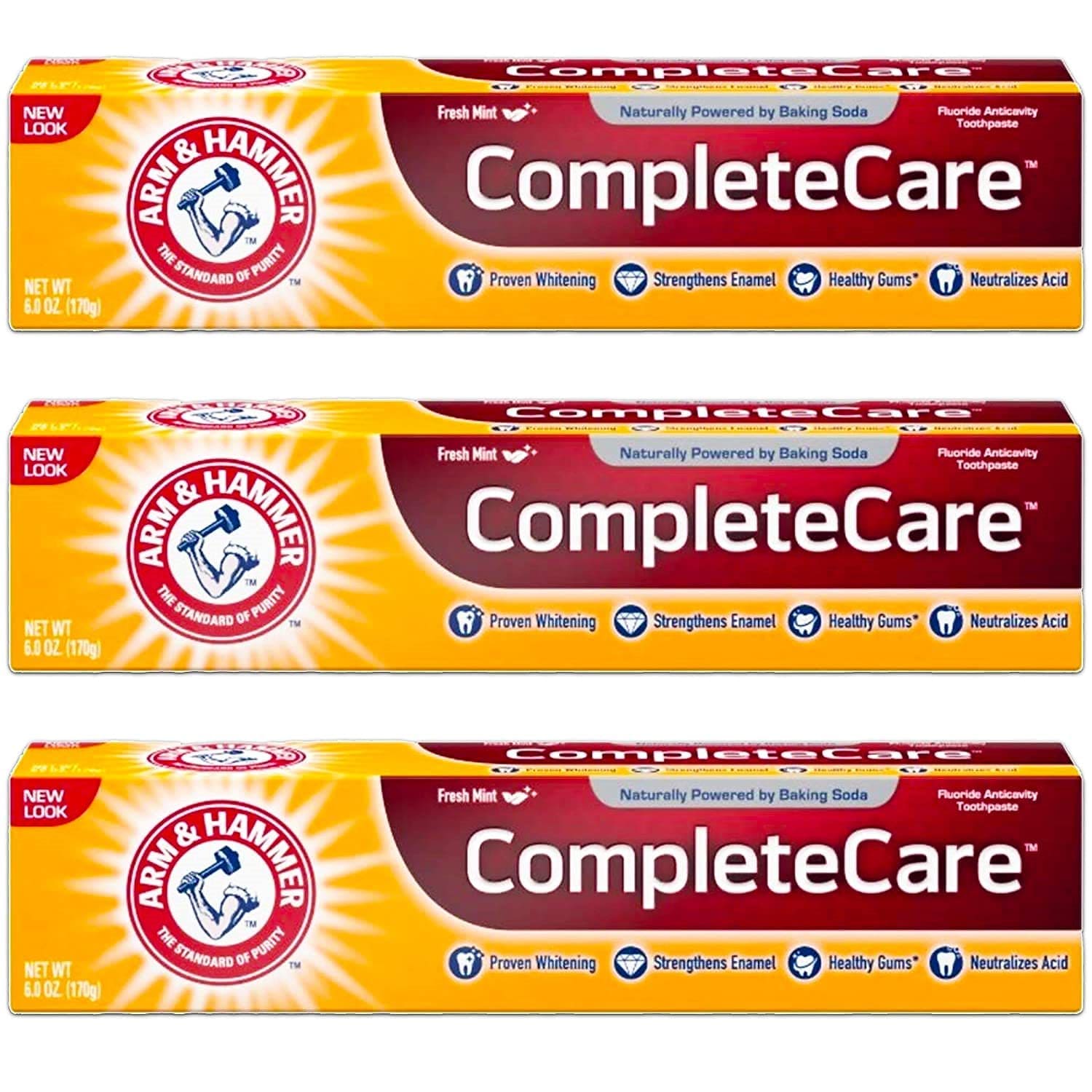 ARM HAMMER コンプリートケア フッ化物虫歯磨き粉フレッシュミント 6 オズ (パック 3)