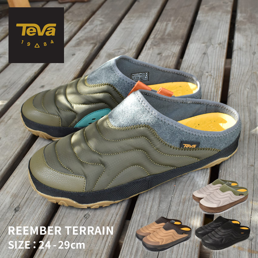 メガ割 リエンバー テレイン 1129596 メンズ テヴァ アウトドアスリッパ スリッパ 靴 シューズ カジュアル アウトドア ブランド キャンプ おしゃれ グレー イエロー ブラウン 茶 ブラック