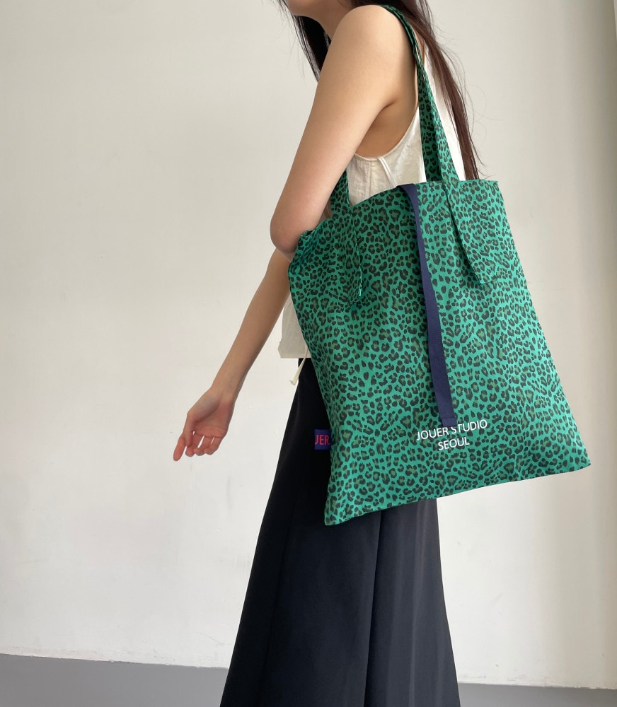 Canvas Leopard Bag_Green 5,487円