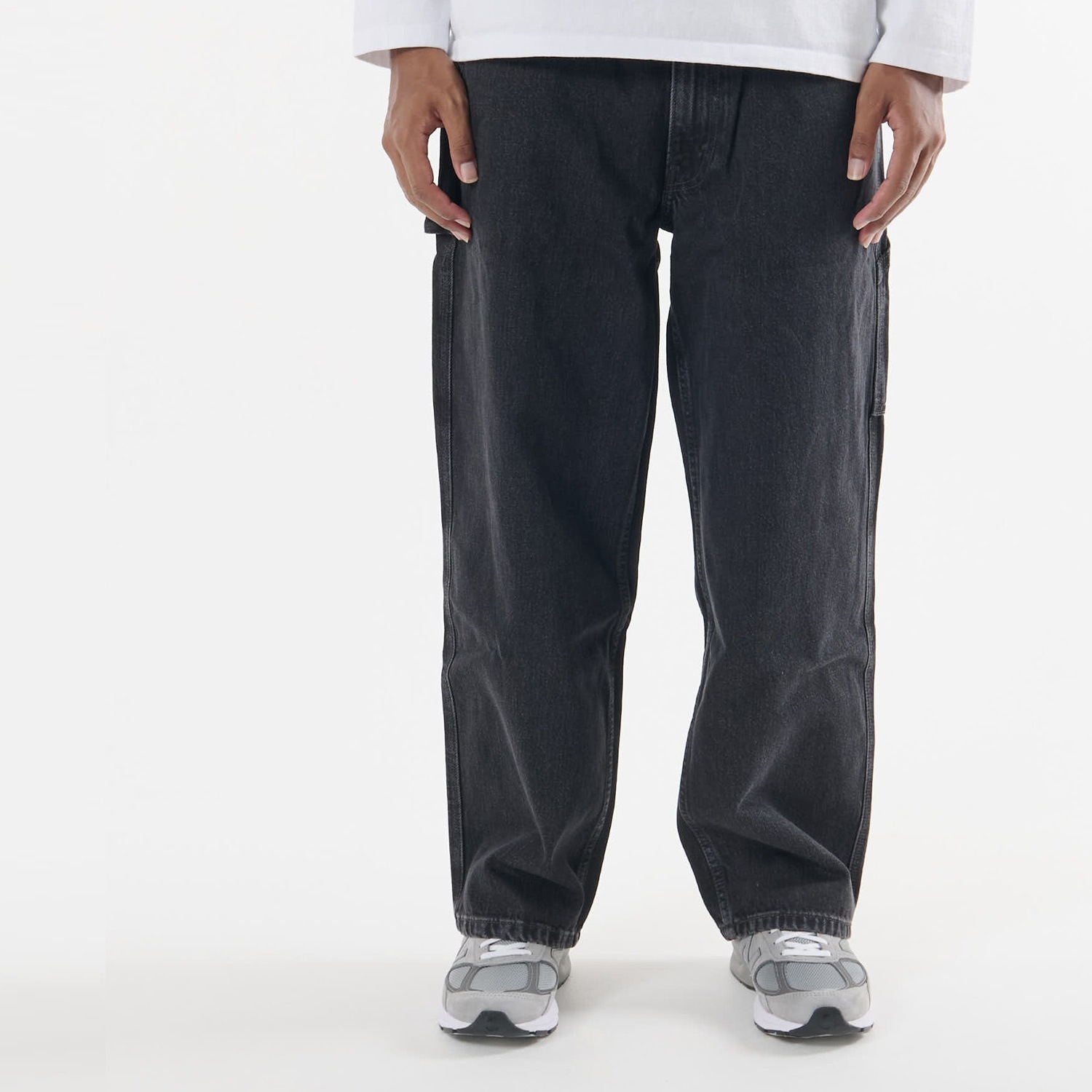 デニム パンツ ジーンズ ジーパン シルバータブ メンズ バギーカーペンター ブラック 黒 A74890001