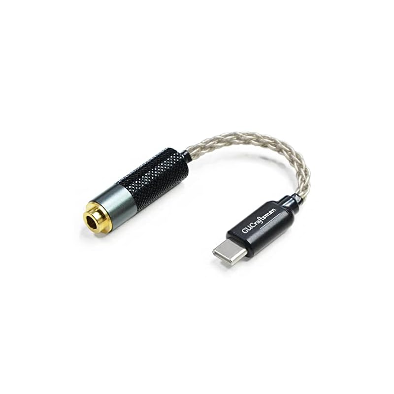 GUCraftsman Type-C (USB-C) to 4.4mm五極バランス（メス）ポータブルHiFiアダプターケーブル 6N単結晶シルバーケーブル Type-Cインターフェース搭載機器用 (T