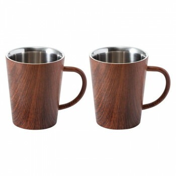 山勝美濃陶苑 ウッドデザイン二重マグペア WD-5005AW 5309-249