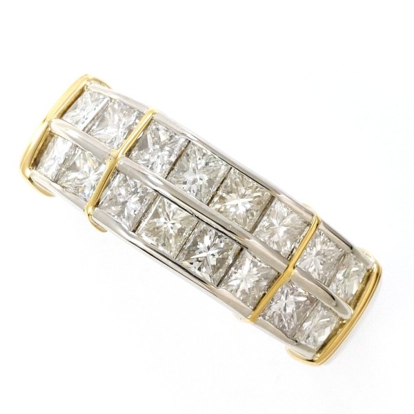 PT900 プラチナ K18YG リング 15号 ダイヤ 2.00 カード鑑別書 ジュエリー 中古