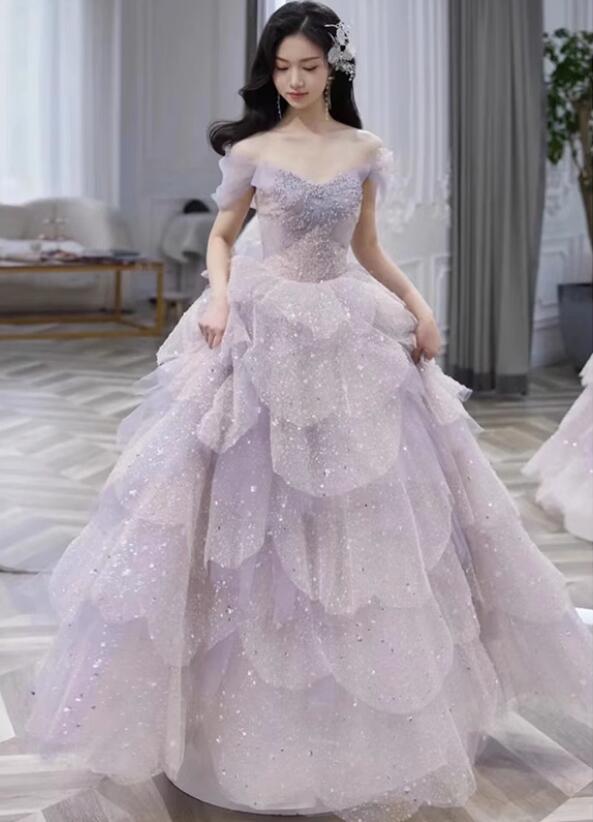 お姫様 成人式ドレス カラードレス コンサート オフショルダー 二次会ドレス 披露宴 パーティードレス フォトウェディング撮影 卒業式ドレス ウェディングドレス 可愛い 高級感 ロング ワンピース 結