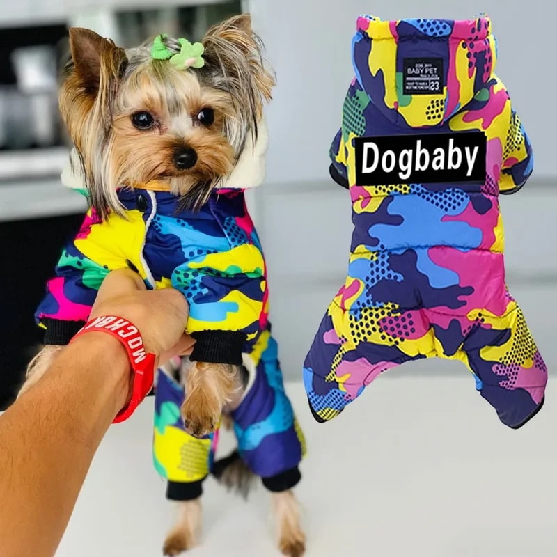 犬用の防水カモフラージュコート,犬の散歩用の暖かいコート,防風性と小型犬のコート