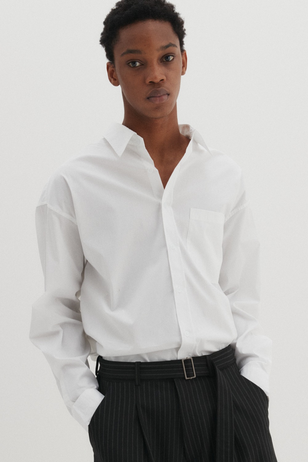 【DNSR】 ESSENTIAL LINKLE FREE SHIRT : WHITE