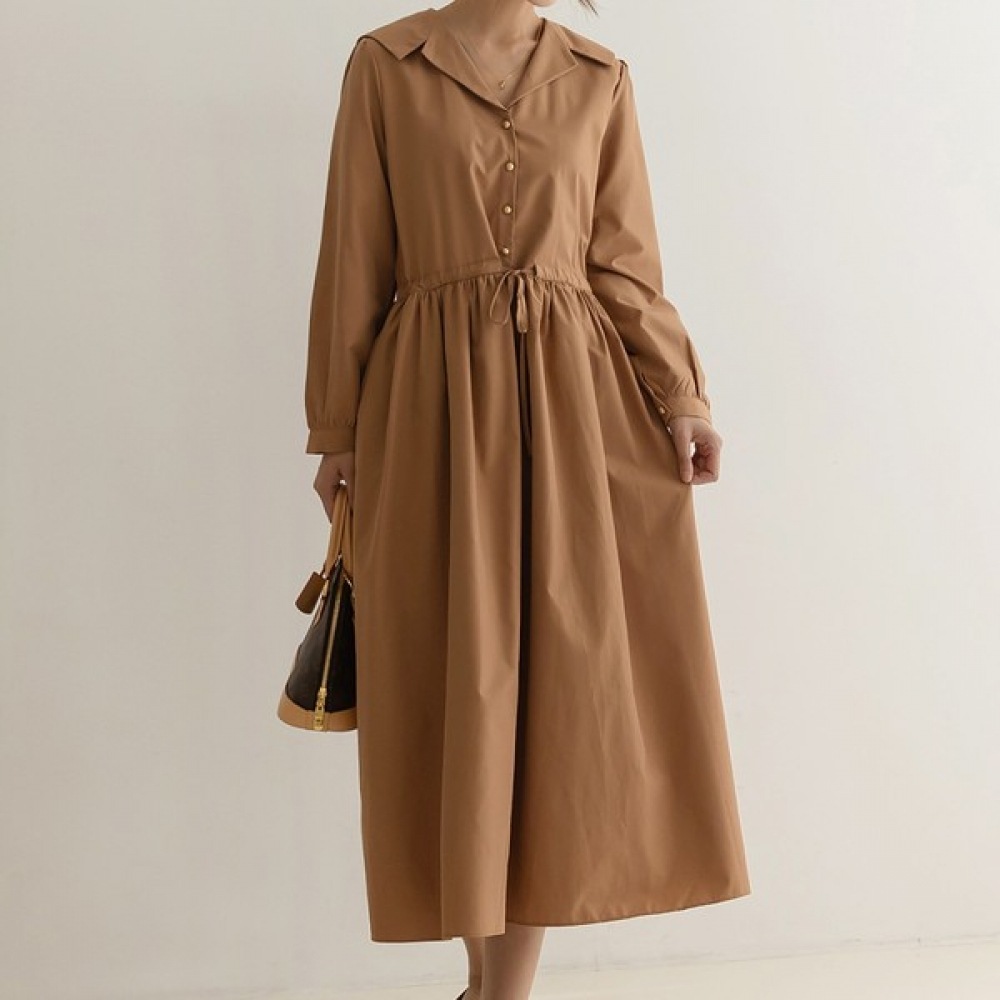 (Elysia) リッパーカラーストリングフレアワンピース 6,999円