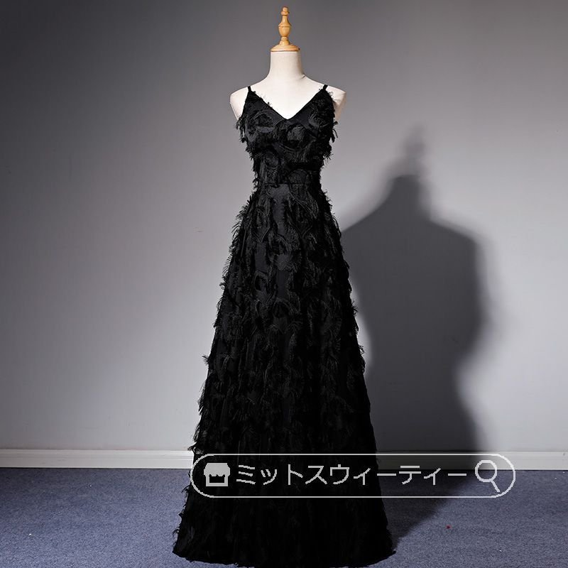 カラードレス ブルー 演奏会 ロング 衣装 声楽 Aラインドレス ブラック 舞台 大人ライン コンク 12,464円