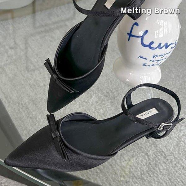 レディース夏靴 サテンスリングバックサンダル K40