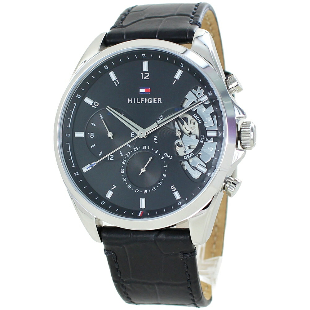 トミーヒルフィガー 腕時計 手表 メンズ メンズ腕時計 革ベルト 黒 ブラック 大人 男性 ブランド 時計 通勤 通学 男友達 彼氏 夫 父 上司 同僚 誕生日 お祝い ギフト 結婚祝い 結婚記念日