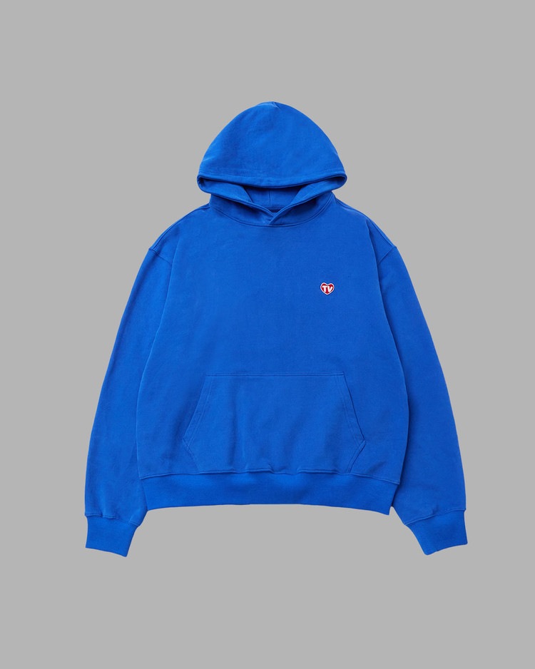 【THE MUSEUM VISITOR】 TV HEART LOGO HOODY : BLUE