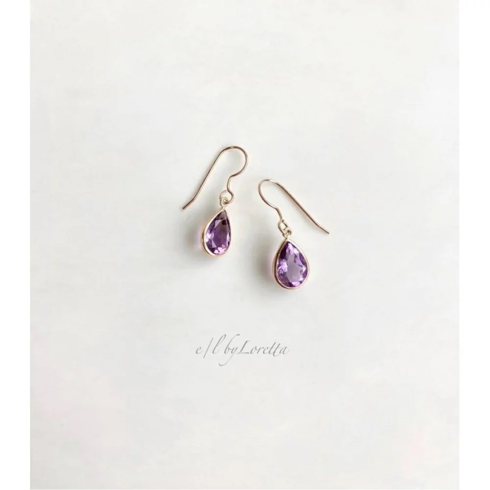 アメジスト 14kgf drop pierce/earring EL by Loretta レディース アクセサリー