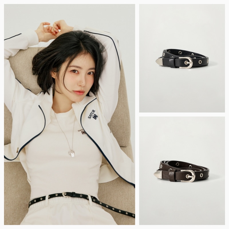 【SATUR】26SS Eyelet Buckle Belt : 2colors