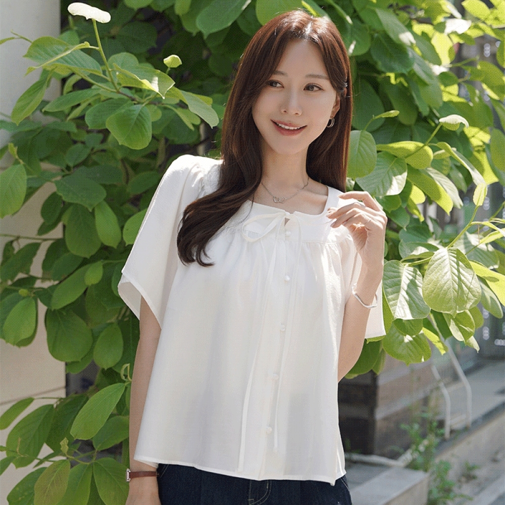 クリックアンドファニー ベルジンシェリング リボンブラウス