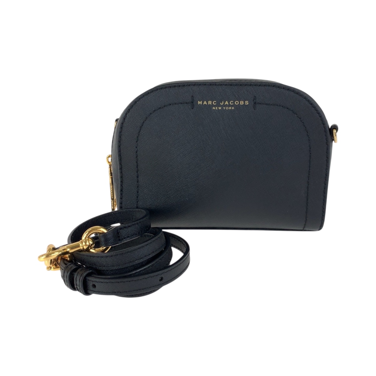 美品 ブラック 黒 ゴールド金具 PVC ショルダーバッグ ポシェット レディース 503232