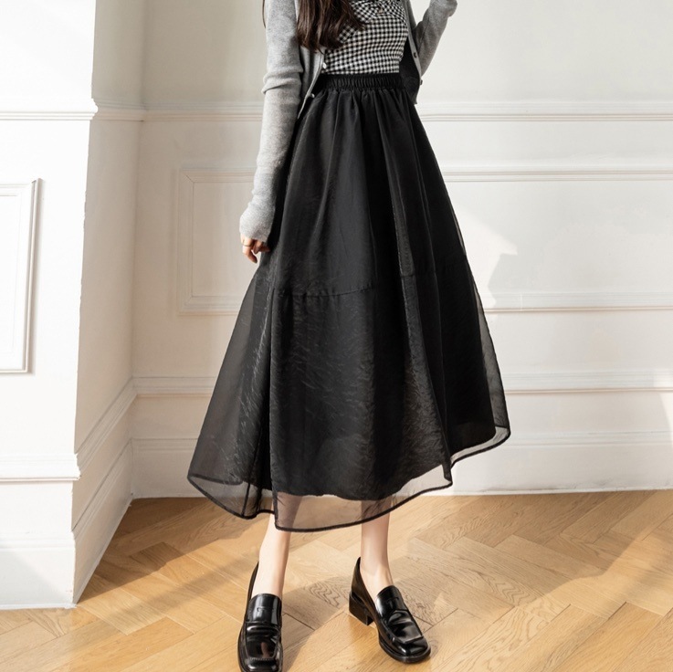 スカート ボトムス ロングスカート フレアスカート ミモレ ミモレ丈 ロング ロング丈 チュール ハイウエスト 透け感 シースルー かわいい 大人可愛い 大人 上品 おしゃれ お洒落 かっこいい