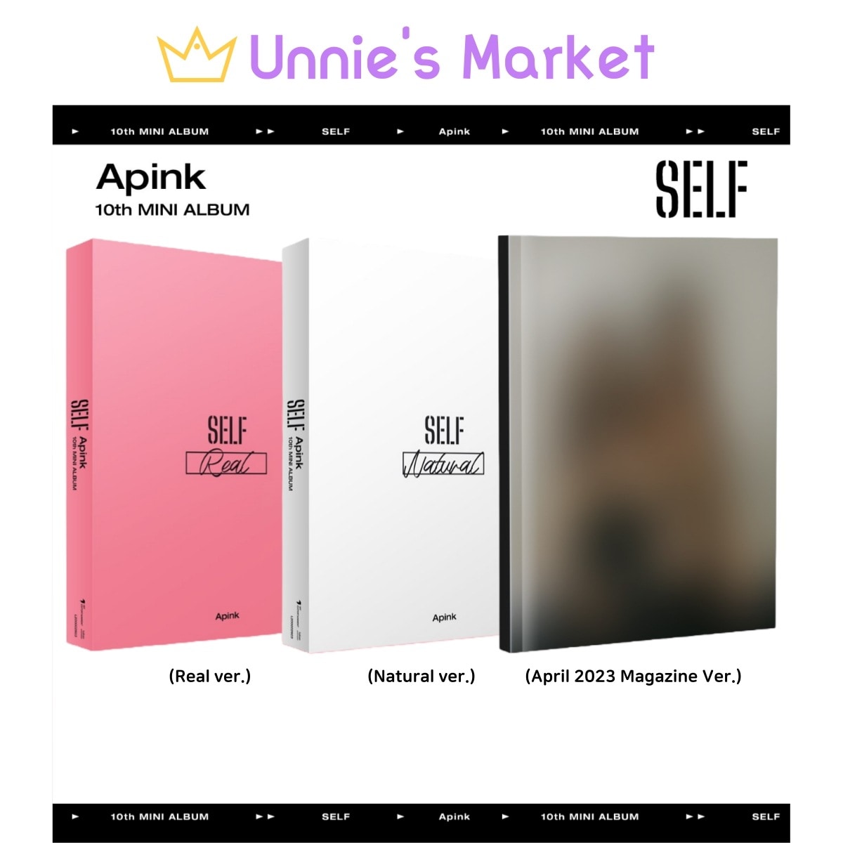 [SET] Apink - SELF Album (Real ver./Natural ver./April 2023 Magazine Ver.)+ Free Photocard (fan-made