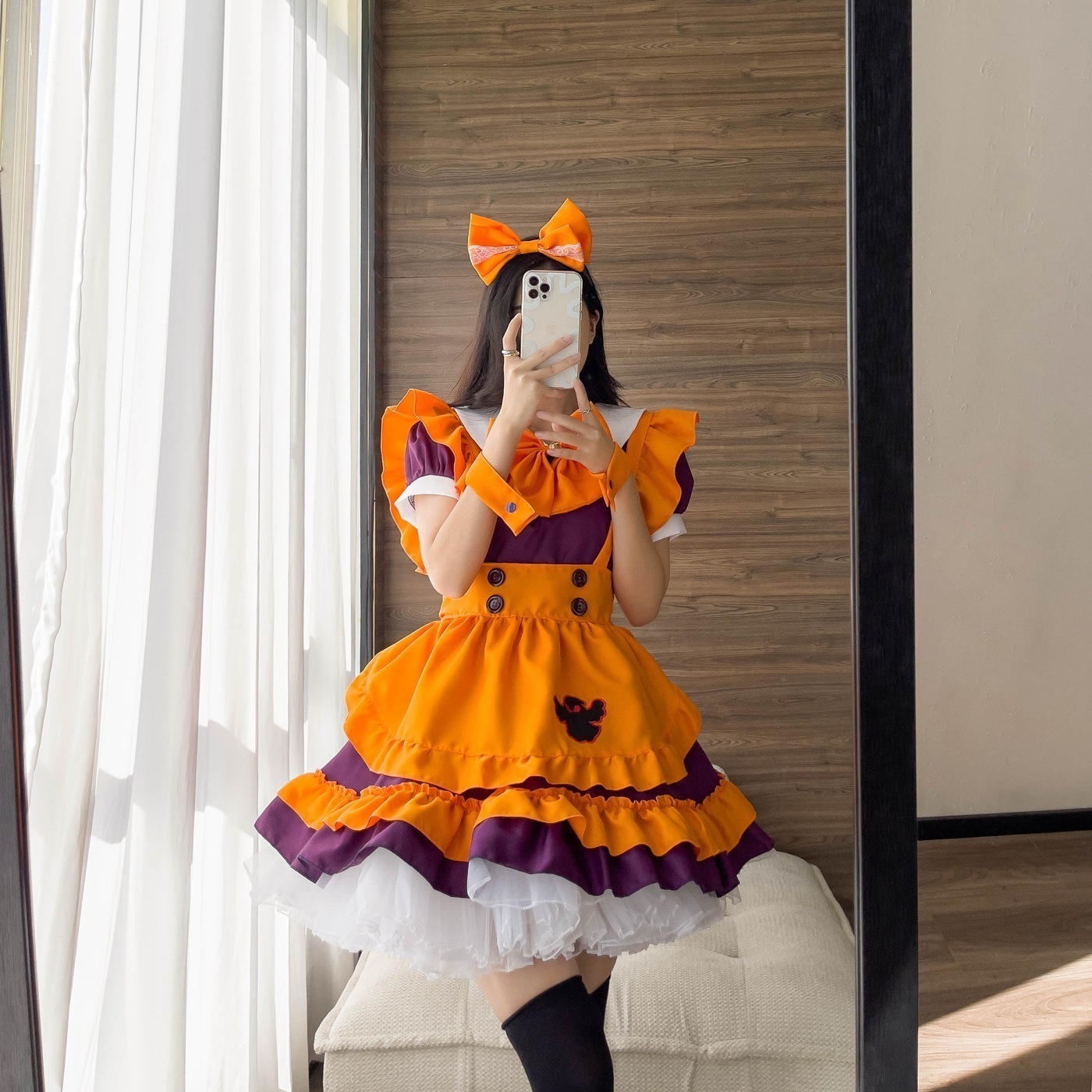 ハロウィーンロリータドレスレストラン仕事衣装にゃんこくアニメメイドメイド衣装コスプレ服