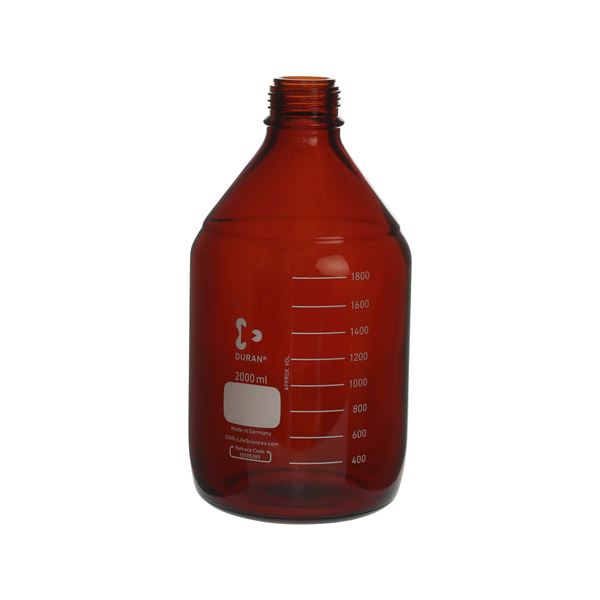 ねじ口びん（メジュームびん） 茶褐色 びんのみ 2L [017210-200041]
