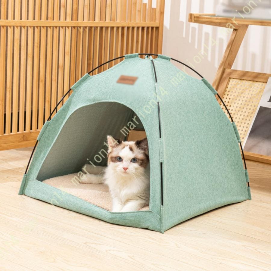 ペットテント 猫クッション 犬のテント 犬小屋 猫小屋 ペットハウス マットレス付き 冬 夏 室内 簡易テント 取り外し可能 洗える ポータブル シンプル