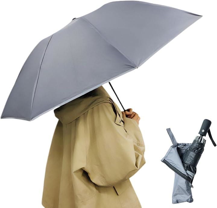 brocky 折りたたみ傘 メンズ レディース 軽量 折り畳み傘 晴雨兼用 グレー(グレー)