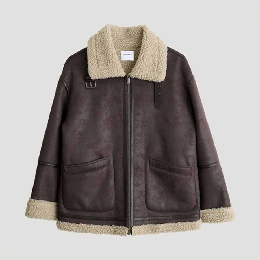 (シーズミス) ハイネックシアリングマスタングジャケット_SWUJKO42010_DW