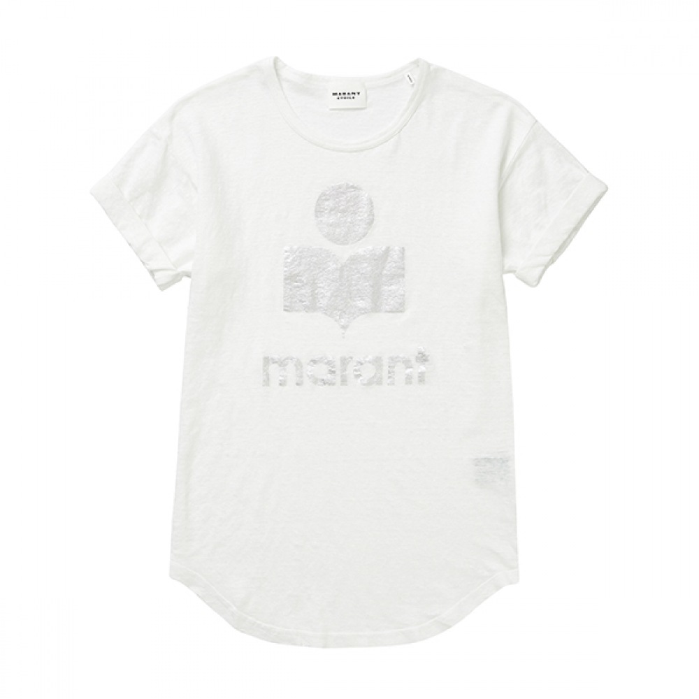 Isabelle Marant TS0004FA A1N10E 20WH KOLDI Coldy Linen 女性用ショートスリーブ T シャツ