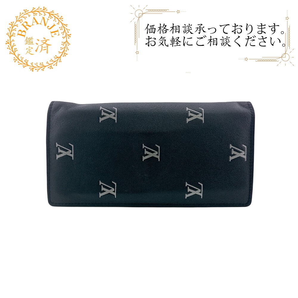 M83190 ポルトフォイユ　ブラザNM ブラゾン レザー 二つ折り財布 ブラック