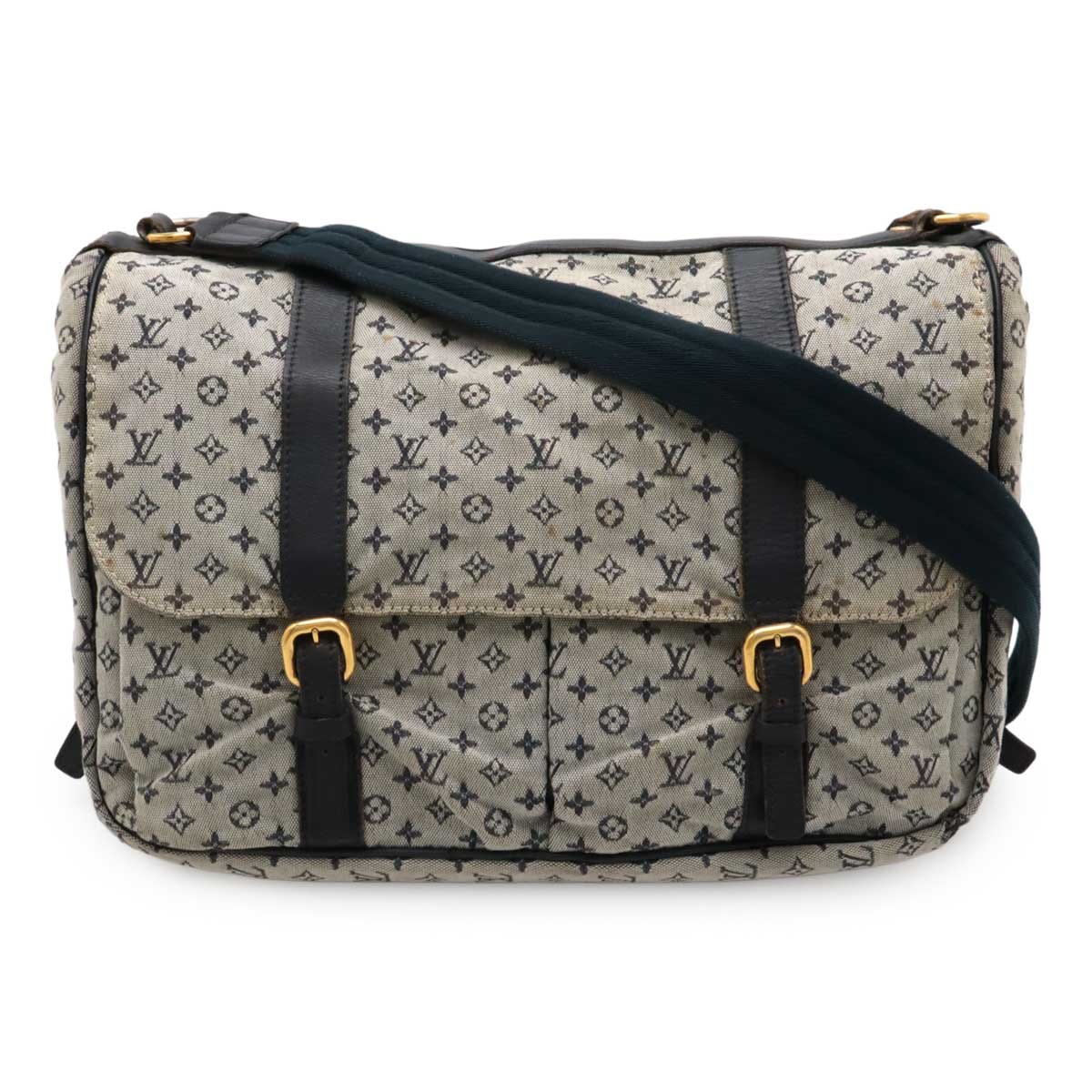 モノグラムミニ サックママン ショルダーバッグ マザーズバッグ 斜め掛け ブルー M42350