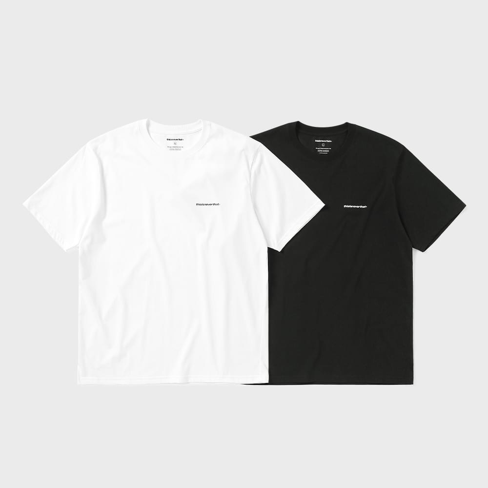 ディス・イズ・ネヴァー・ザット SP ロゴクーリングパフォーマンス Tシャツホワイト/ブラック