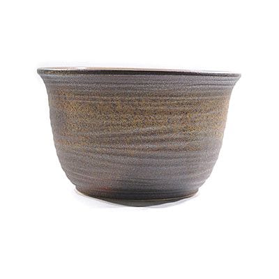 [睡蓮鉢 めだか鉢］信楽焼 窯肌ひねり水鉢 11号サイズ【自然 水辺 水盤 水ばん 花器 水鉢 めだか 金魚 水生植物 陶器鉢 睡蓮 池 ビオトープ】