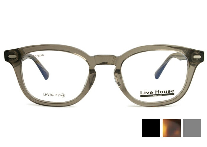ライブハウス Live House 眼鏡 LHV26-117 レトロ セル 太め 黒縁