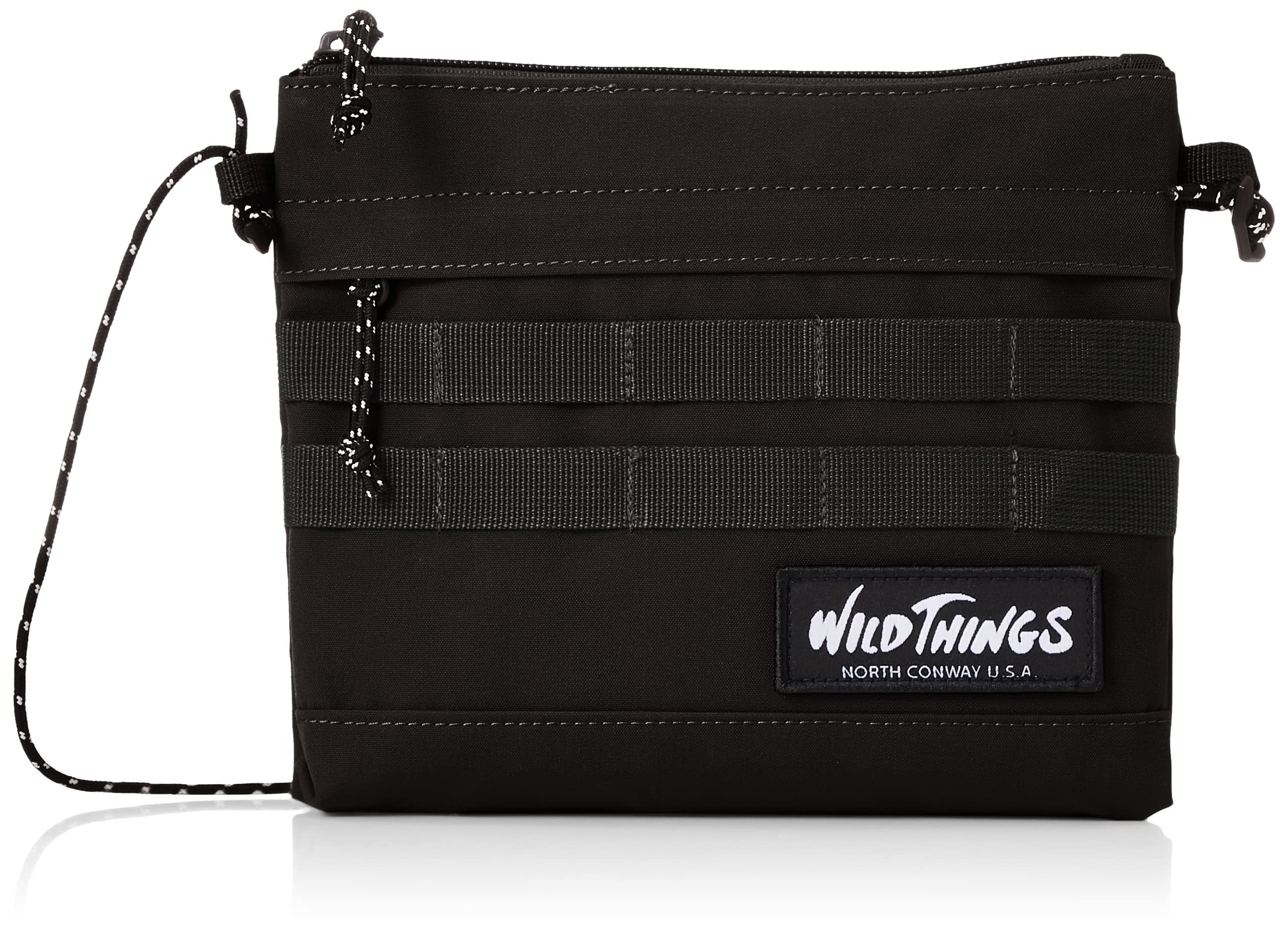 [ワイルドシングス] サコッシュ WT-380-3006 キーフック付 ポケット付 ミリタリー ブラック