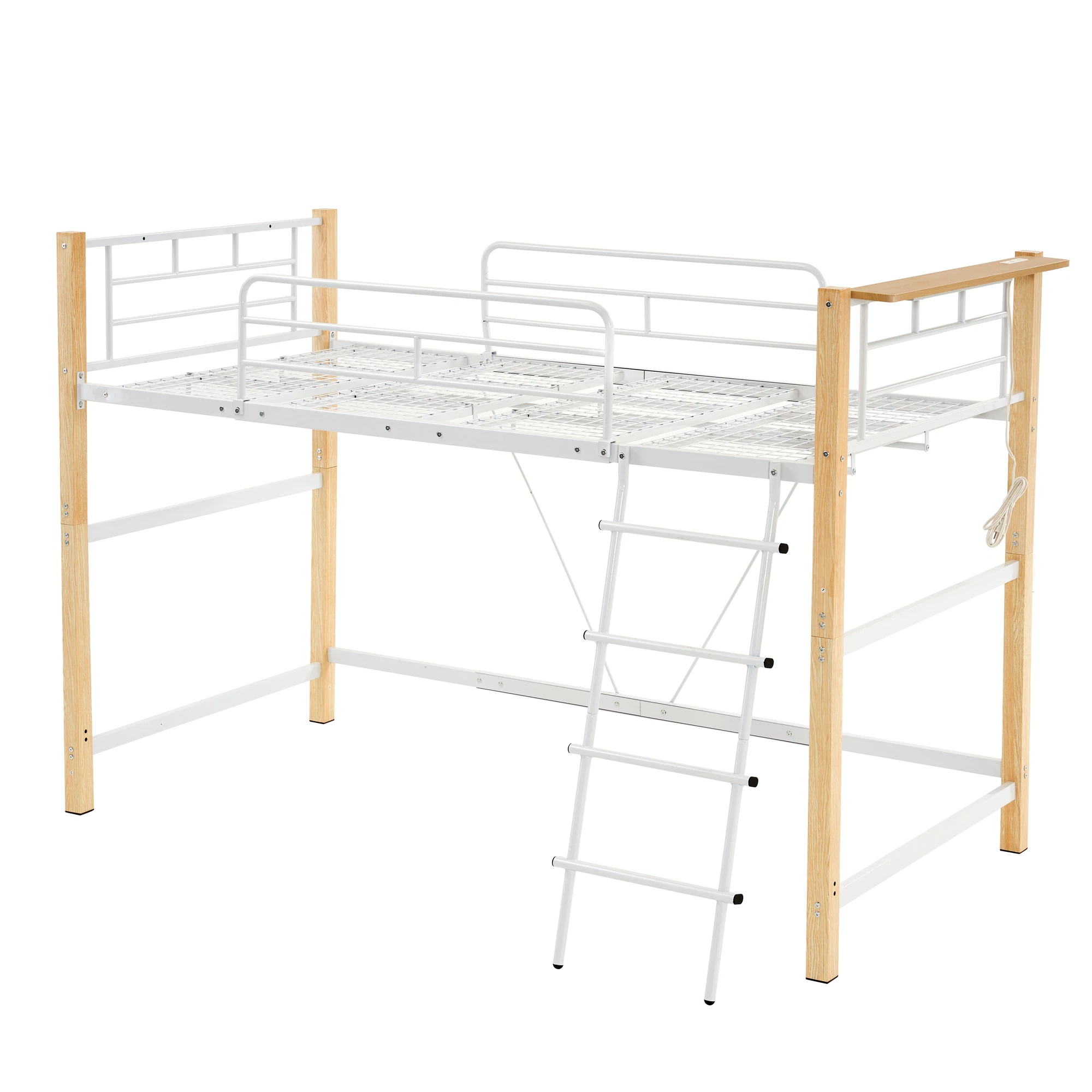 【高さ140cm】ロフトベッド パイプベッド シングル 耐荷重150kg システムベッド ロータイプ ミドルタイプ 棚 収納 北欧風 大人 一人暮らし ハンガーポール4本付属 送料無料 スチール 耐