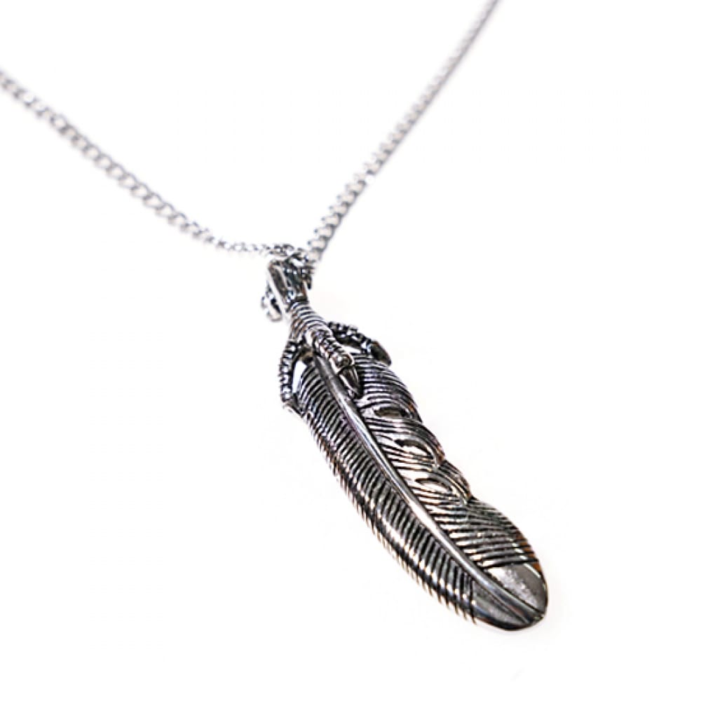 JBANS クラシッククロウフェザーペンダントサージカルスチールチェーンネックレス (C1901-AN628SV)