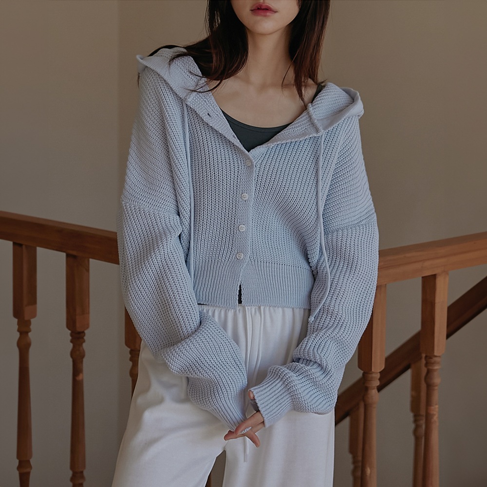 ベネットフードストラップニットカーディガン