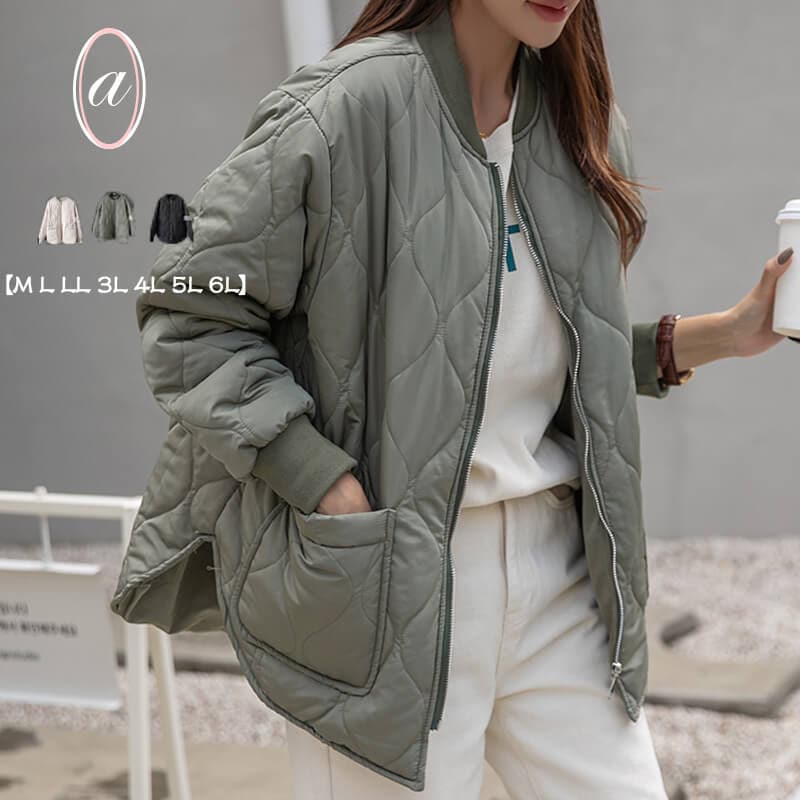 大きいサイズ レディース アウターキルティングジャケット レディース キルティング ブルゾン レディース　ロング　フード レディース　キルトコート コート レディース Pコート カラーコート Aライン