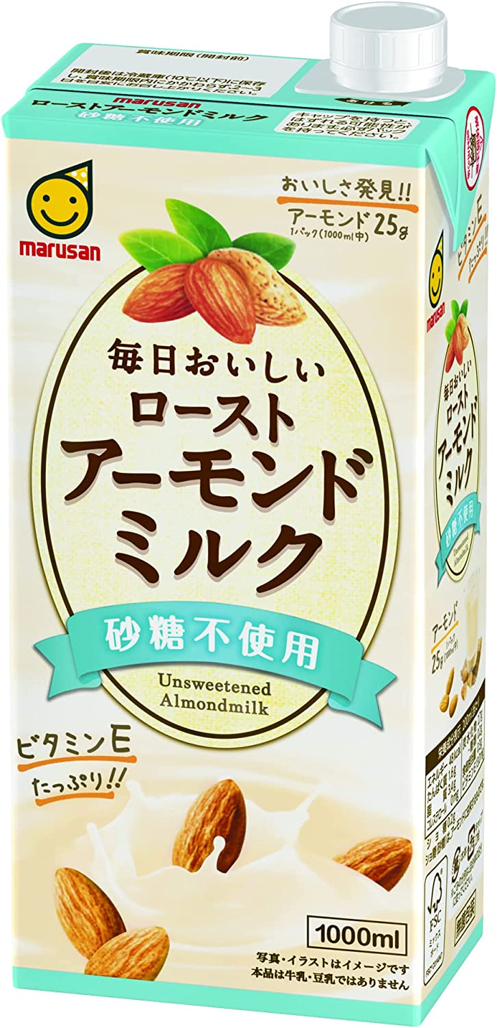 マルサンアイ 毎日おいしいローストアーモンドミルク 砂糖不使用 パック 1L 1000ml4ケース/24本