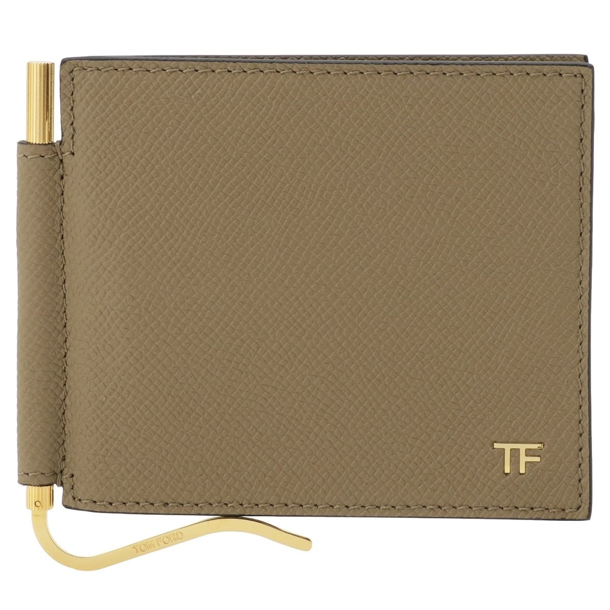 トムフォード 財布 TOM FORD メンズ マネークリップ付二つ折り財布（小銭入れ無し）ダークサン