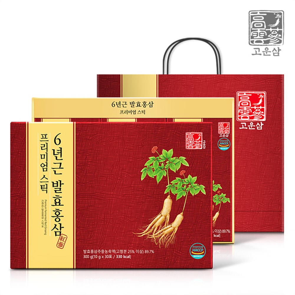 コウンサム6年根発酵紅参プレミアムスティック10mlx30包 1+1