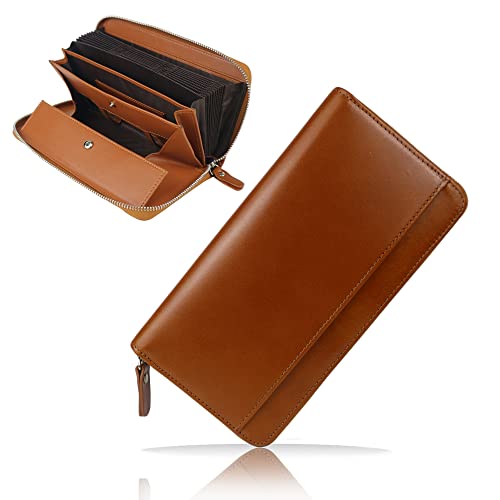 jxleichi 財布 メンズ 長財布 栃木レザー 本革 さいふ YKKファスナー 25枚カード収納可能 カードケース 一流の財布職人が作る 男性 紳士 サイフ 財布 レディース 長財布20*10.8