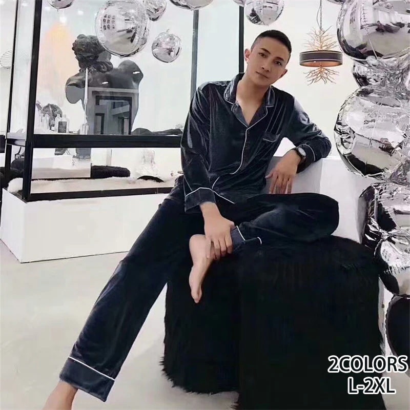 パジャマ 上下セット ルームウェア メンズ 長袖 秋冬 冬用 前開き Vネック ロングパンツ あったか リボン ベルベット 毛羽 プレゼント 部屋着 寝巻き 室内着 新婚祝い クリスマス