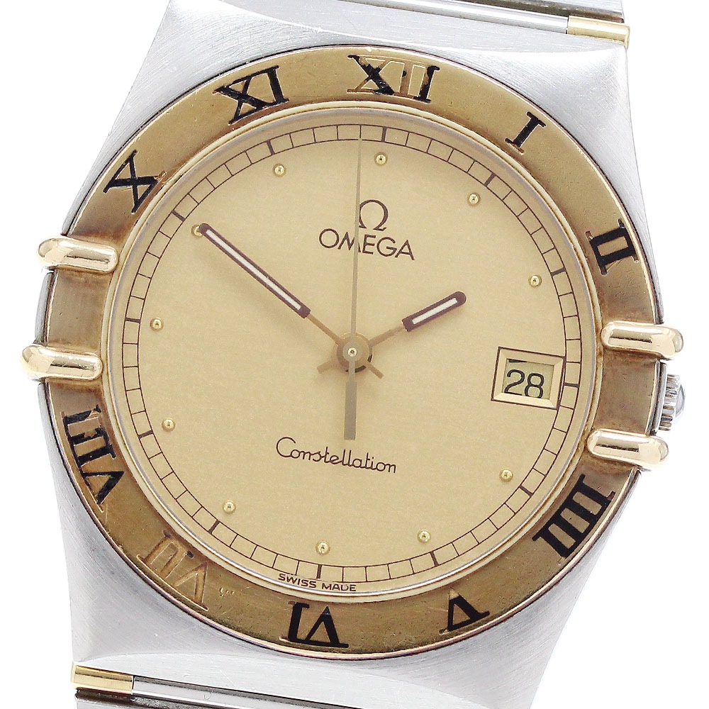 オメガ OMEGA コンステレーション YGベゼル ハーフバー デイト クォーツ メンズ _911910【中古】