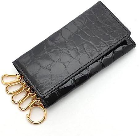 【新規OPEN】【期間限定セール】【激安】【新品未使用】本クロコダイルレザー　日本製　5連キーフック　マルチキーケース　TK-CKC　エナメルブラック