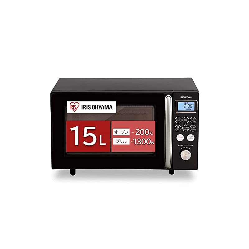 【即納】アイリスオーヤマ オーブンレンジ 15L ターンテーブル ヘルツフリー 全国対応 レンジ600W オーブン200℃ グリル1300W 発酵機能 自動メニュー8種 トースト 1年メーカー保