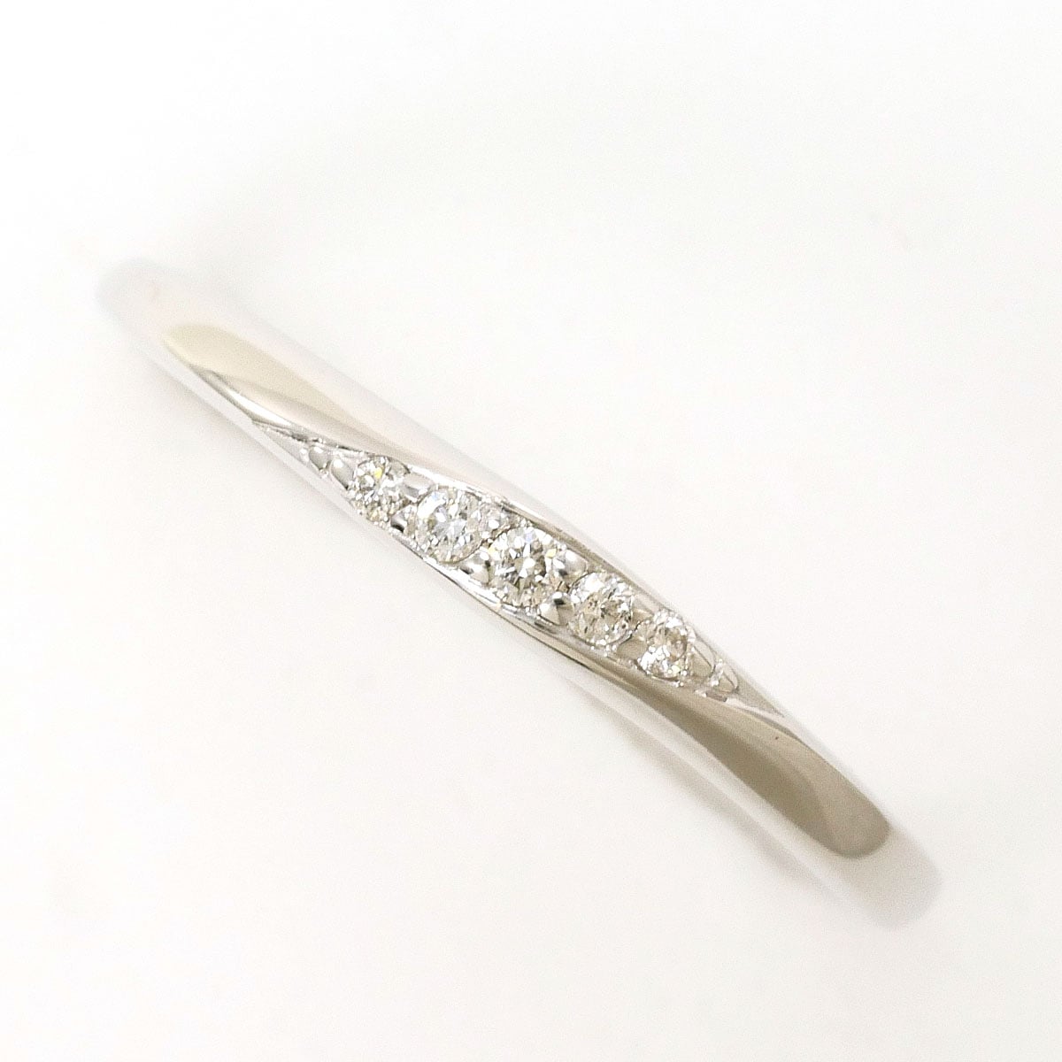 ヨンドシー K10 10金 WG ホワイトゴールド リング・指輪 8号 ダイヤモンド（ct刻印なし） 総重量約1.2g 中古