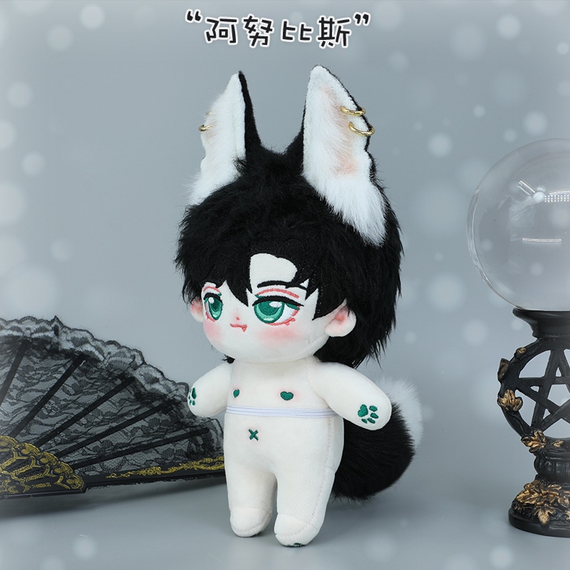 アヌビス獣耳 動物のしっぽ頭飾り 着せ替え人形 20cm ぬいぐるみ服 ヘアアクセサリー コットンドール 綿人形 ミニ洋服 日常服人形 韓国ファッション アイドル衣装 キャラクター ドール