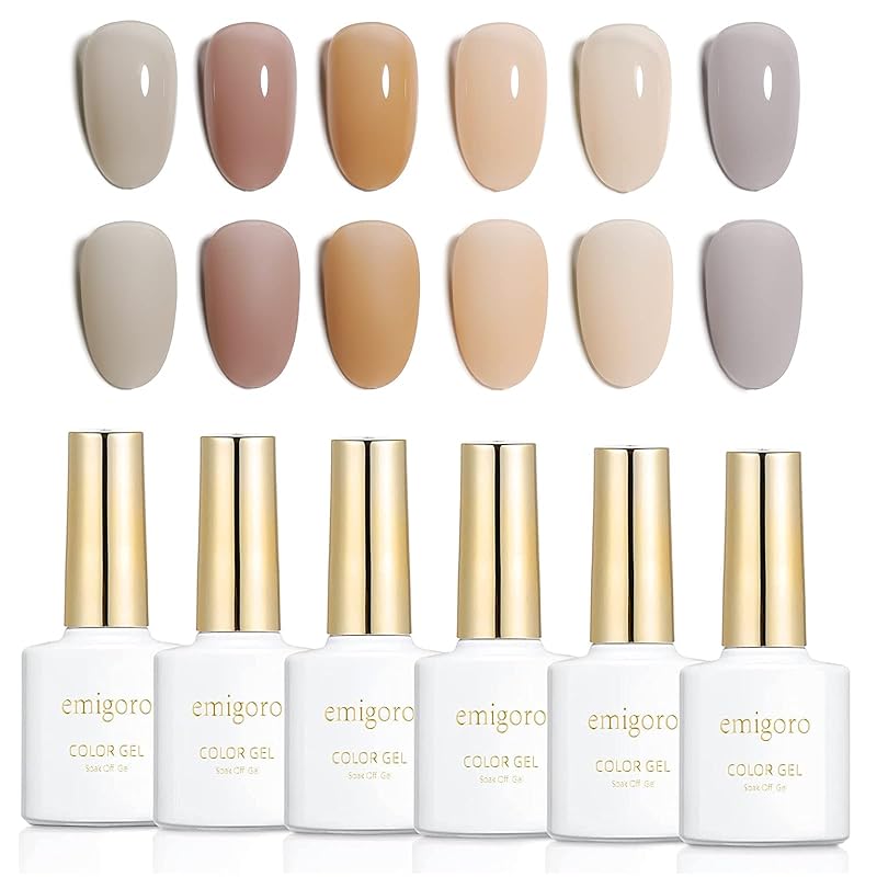 カラージェル emigoro ジェルネイル 6色セット 透明感 セルフネイル 初心者用 シアーカラージェルネイル 10ml/本 UVLED対応