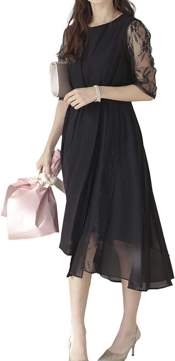 パーティ ワンピース ドレス レディース ブラック( ブラック / 104, XL)